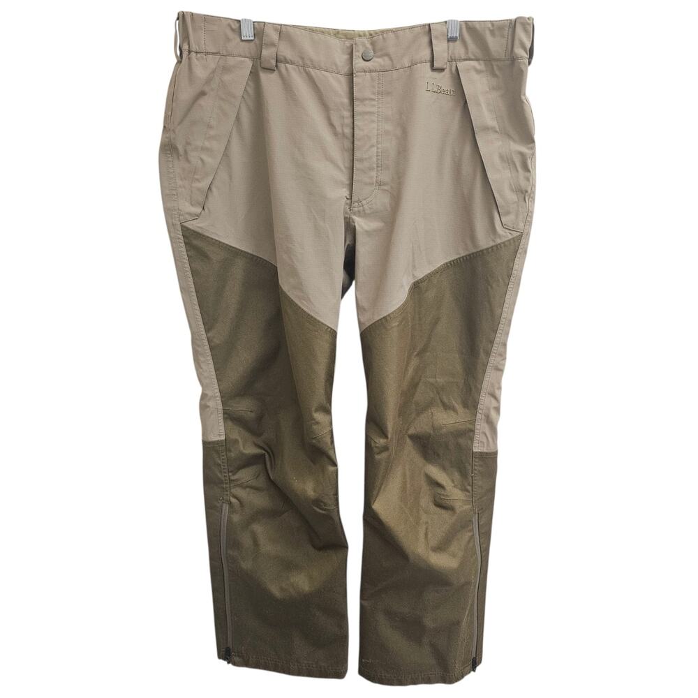 LL Bean Gore-Tex Upland Pants Hunting Pants Khaki/Olive Green 38x31 with Flaws